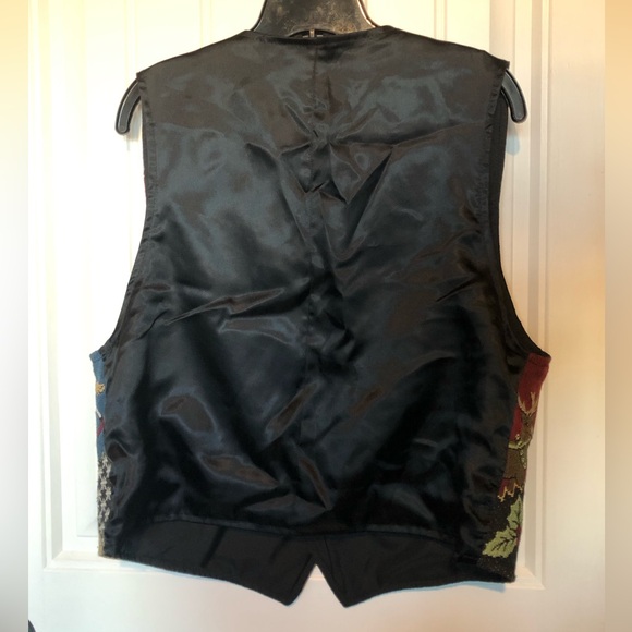 Vintage Christmas Vest Vtg patchwork waist coat Women’s button up medium large❤️ - Picture 2 of 8